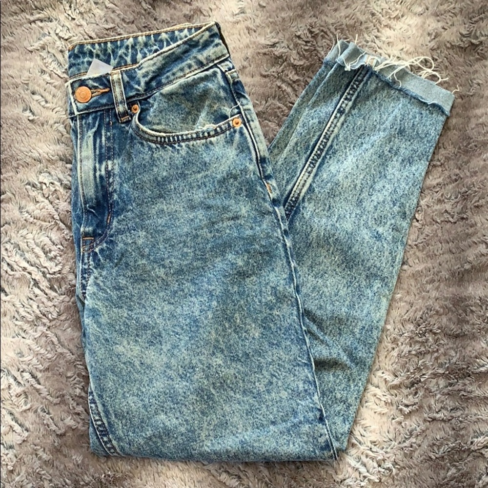 H&M Divided Acid Wash Mom Jeans